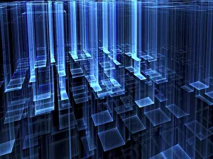 Fractal Geometry Design Prints: Technology background - abstract computer-generated image