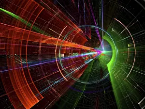 Fractal Art Background Prints: Technology background - abstract computer-generated image