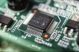 Technology Background Prints: Technology background with chip