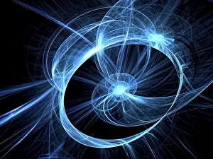 Digital Abstract Illustration Prints: Abstract Glowing Wheel Print