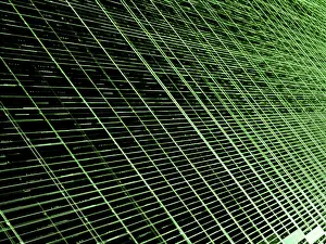 Computer Generated Fractals Prints: Technology style grid - abstract computer-generated image