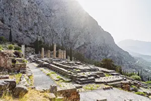Ancient Greek Temples Prints: Temple of Apollo In Delphi, ancient Delphi