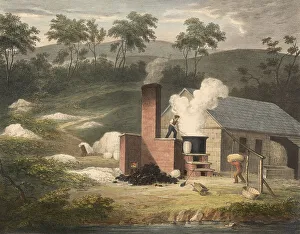 Black And White Factory Scene Prints: Textile industry, The processing of cotton around 1840