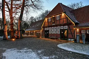 Blue Hour Germany Prints: Thansen Manor, blue hour, Soderstorf