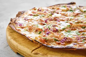 Pizza Studio Shot Prints: Thin-crust pizza dough with pulled beef