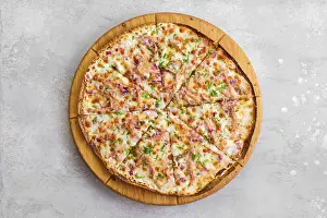 Italian Gastronomy Prints: Thin-crust pizza dough with pulled beef