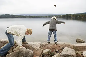 Recreational Activities For Kids Prints: Throwing stones