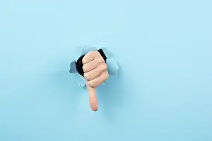 Empty Uninhabited Scene Prints: Thumb down, negative hand gesture