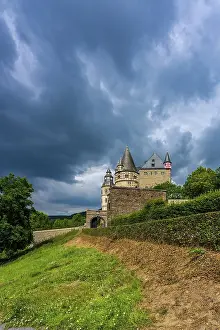 Dramatic Thunderstorm Photography Prints: Thunderclouds over Burresheim Castle