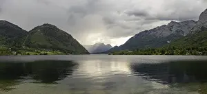 Images Dated 18th May 2024: Thunderclouds over Grundlsee Print, Salzkammergut, Austria