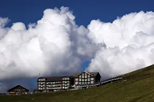 Cloudy Mountain Range Prints: Thunderclouds above the little Scheidegg