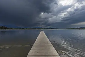 Hopfensee Lake Germany Prints: Thunderclouds at sunset, Hopfensee