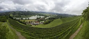 Stormy Atmosphere In Europe Prints: Thunderclouds over vineyard, Silberberg