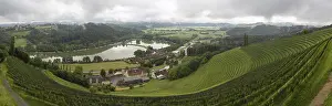 Stormy Atmosphere In Europe Prints: Thunderclouds over vineyard, Silberberg