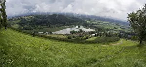 Stormy Atmosphere In Europe Prints: Thunderclouds over vineyard, Silberberg