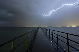 Stormy Atmosphere Germany Prints: Thunderstorms in the evening in the summer