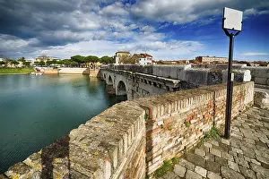 Rimini Prints: Tiberius Bridge Print in Rimini, Italy