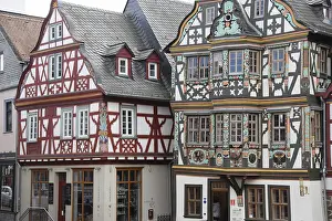 German Half Timbering Construction Prints: Timber-frame, bay window, facade