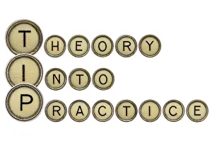 Bright Background Image Prints: TIP (theory into practice) acronym explained with isolated