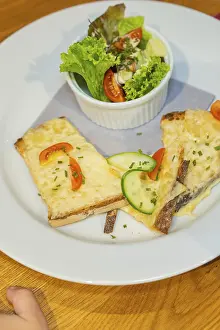 Southern Germany Baked Goods Prints: Toasted bread with melted cheese