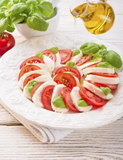 Deserted Table Setting Prints: Tomato with mozzarella cheese