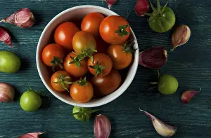 View From Above Tomatoes Prints: Tomatoes on the background. Tomatoes