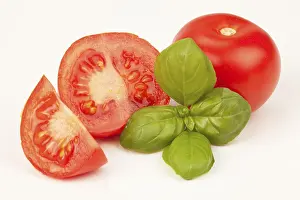 Healthy Eating Tomatoes Prints: Tomatoes with basil