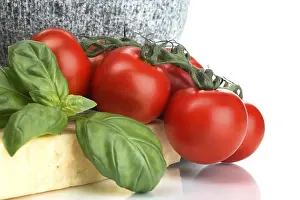 Kitchen Herb Images Prints: Tomatoes and basil