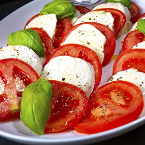 Healthy Lunch Ideas Prints: Tomatoes with mozzarella and basil