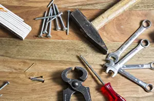 Woodworking Tools Prints: Tool on wood