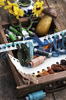 Handicraft Tools Prints: Tools and accessories for sewing and needlework