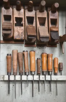 Handicrafts And Craftsman Prints: Tools in a joinery