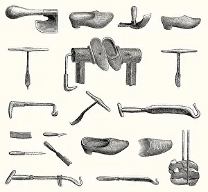 19th Century Clog Making Print
