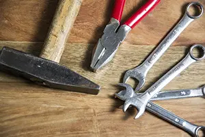 Wood Carving Equipment Prints: Tools on wood
