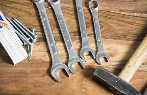 Wood Carving Equipment Prints: Tools on wood