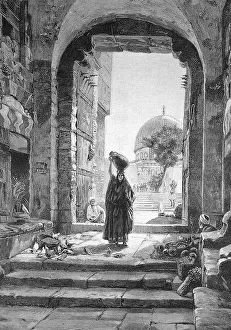 Jerusalem Old City Scenes Prints: The Tor tor to the Temple Square in Jerusalem