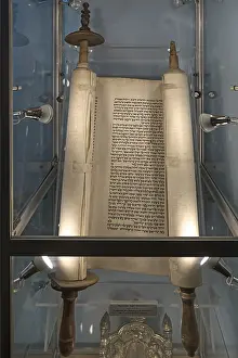 Jewish Museum Ukraine Prints: Torah scroll in a display case