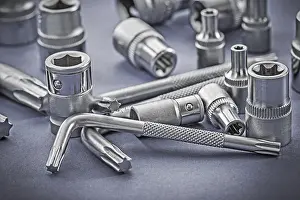 Power Supply Equipment Prints: Torx and hexkeys on gray background
