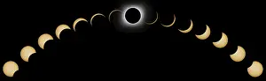 Natural Scientific Phenomenon Prints: Total Solar Eclipse phases. Composite Solar Eclipse