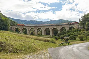 Viaduct Prints: Train Crossing Adlitzgraben Viaduct Print
