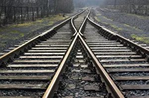 Train Tracks with Backlighting Print, Duisburg, Germany