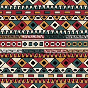 Traditional Indian Art Prints: Tribal ethnic background. Vector seamless pattern design for background