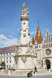 Hungarian Capital City Landmarks Prints: Trinity Column, Budapest, Hungary