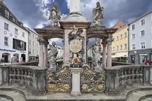 Close Up German Architecture Prints: Detail of the Trinity Column, erected by the citizens in 1704
