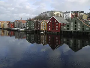 Norway Prints: Trondheim Print: Cityscape of Norway's Third Largest City