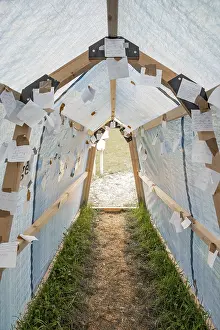 Empty German Roads Prints: Tunnel with wishlists on Easter path