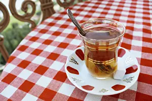 Food Photography Asia Prints: Turkish apple tea on table