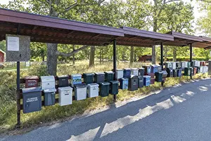 Kalmar County Landmarks Prints: Typical mailboxes, even covered here