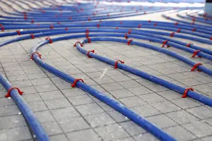 New Construction Site Images Prints: Underfloor heating (underfloor heating system)