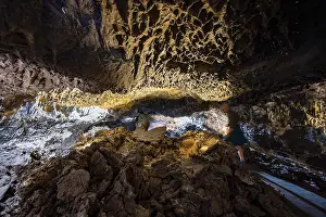 Igneous Rock Landscapes Prints: Underground cave formed by lava flow